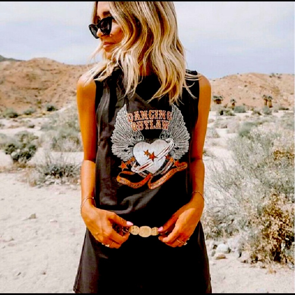 Rocker Vintage Graphic Tunic Dress T-Shirt